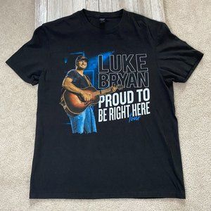 Luke Bryan Proud To Be Right Here Tour 2021 Graphic T-Shirt Size M Country Music